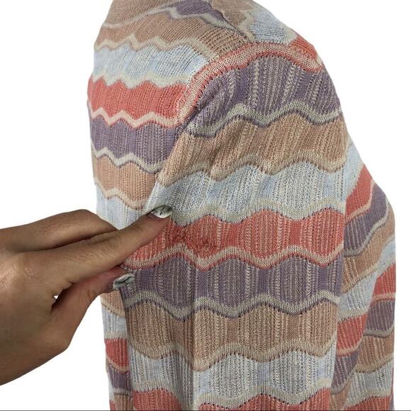 Veronica Beard Alyssa Retro Striped Crew Knit Sweater L - Picture 9 of 15